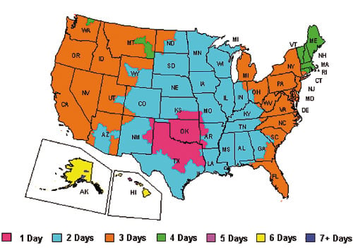 united states shipping map